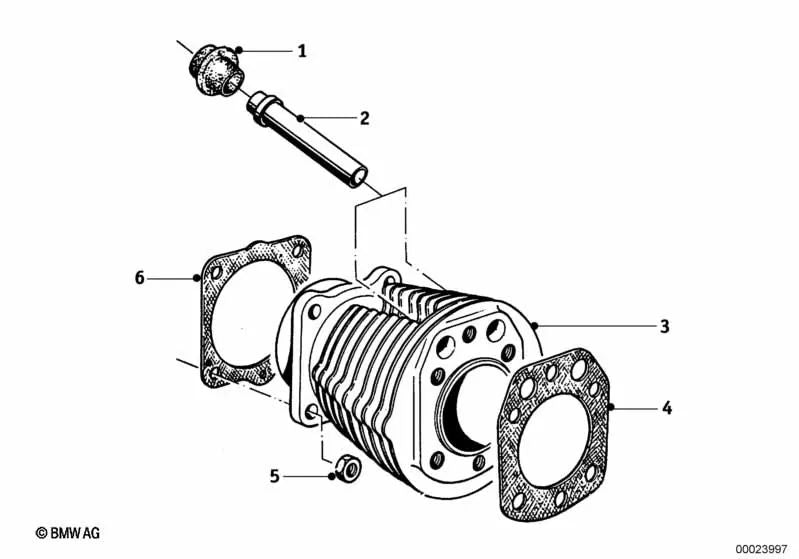 Junta de pie de cilindro de papel para BMW (OEM 11120029431). Original BMW