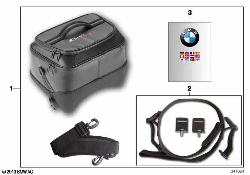 Connection for central tunnel bag for BMW Motorrad C K18 (OEM 77458527312). Original BMW Motorrad