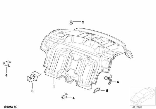 Soporte para panel lateral del acolchado para BMW Serie 3 E36 (OEM 41138234658). Original BMW.