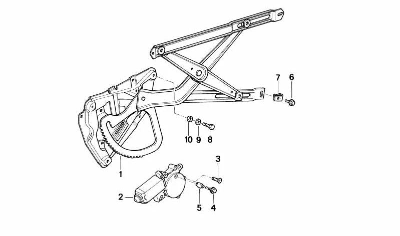 Elevalunas eléctrico delantero derecho para BMW E31 (OEM 51331970972). Original BMW