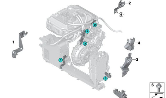 Soporte original OEM 12437642605 para BMW i3 (I01). Compatible con todos los modelos I01.