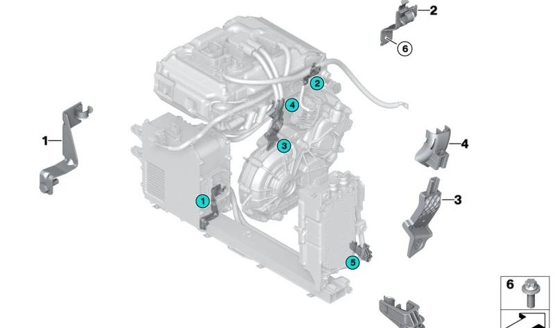 Supporto batteria OEM 12437642607 per BMW I3 (I01). BMW originale.