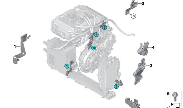 Soporte original OEM 12437642605 para BMW i3 (I01). Compatible con todos los modelos I01.