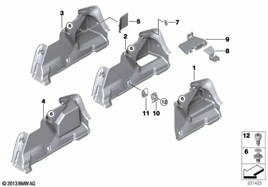 Tapa Distribuidor de Potencia para BMW Serie 5 F10, F18 (OEM 51477260061). Original BMW.