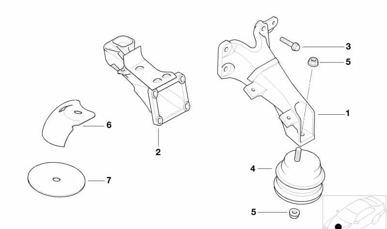 Suporte direito para BMW (OEM 1181109552). BMW original