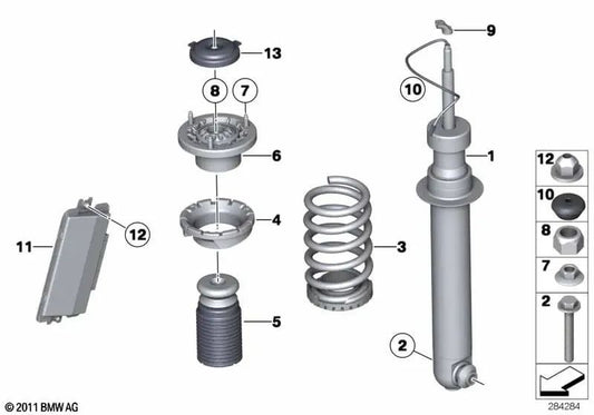 Rear screw spring for BMW 6 Series F13, F13N (OEM 33532284578). Original BMW