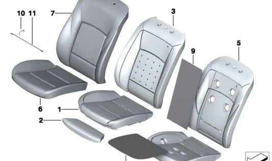 Set -Kurs -Verfassungsort in geklimerten Leder OEM 52107350171 für BMW 5er (F07, F10, F11). Original BMW