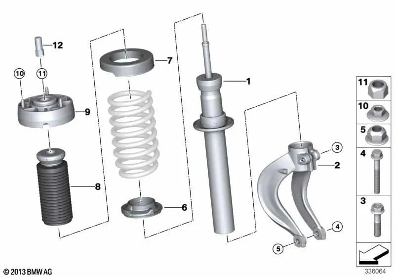 Soporte de Apoyo para BMW F15, F16 (OEM 31306851879). Original BMW