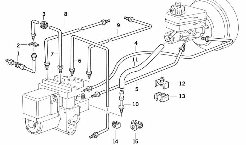 Tubería para BMW Serie 3 E21, E30, Serie 5 E12, E28, E34, Serie 6 E24 (OEM 34326755658). Original BMW