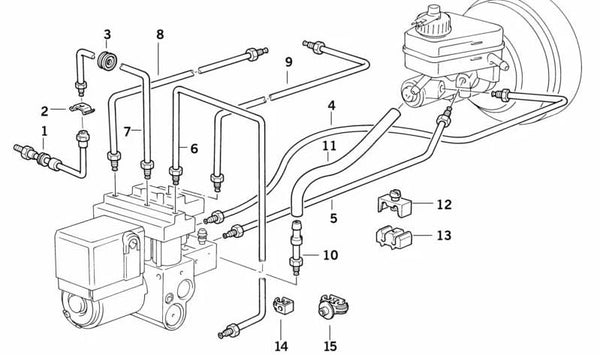 Tubería para BMW Serie 3 E21, E30, Serie 5 E12, E28, E34, Serie 6 E24 (OEM 34326755658). Original BMW