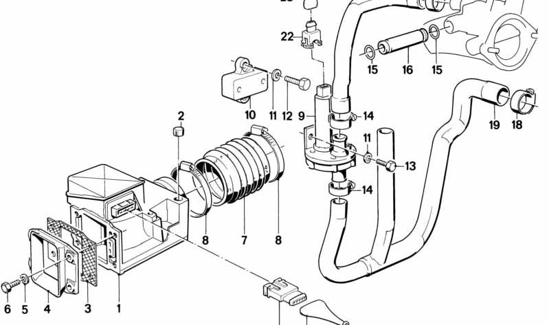 Manguera OEM 11611306971 para BMW Serie 5 (E28) y Serie 6 (E24). Original BMW.