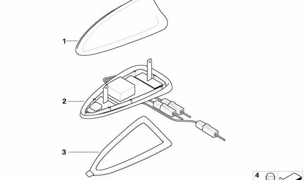 Antena de techo para BMW E65, E66 (OEM 65206943024). Original BMW