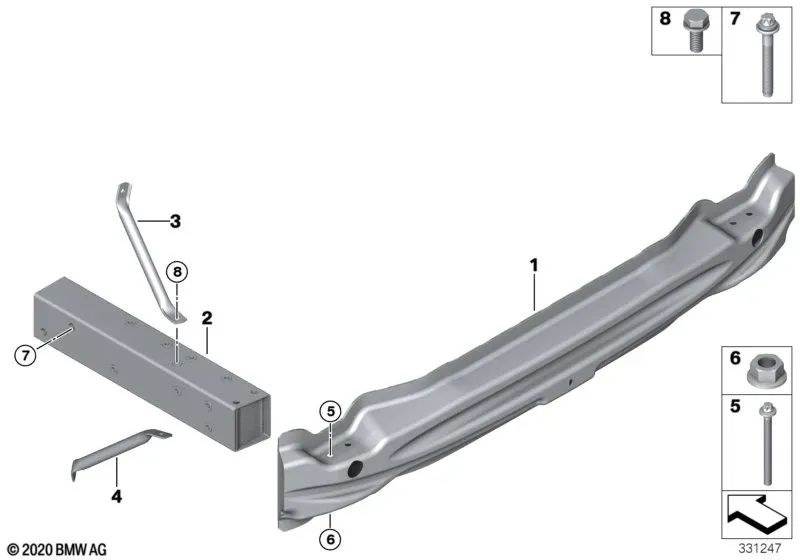 Upper left tie rod for BMW i I01, I01N (OEM 51127369359). Genuine BMW