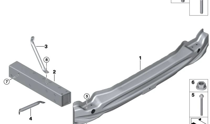 Soporte paragolpes trasero OEM 51127296780 para BMW i3 (I01). Original BMW.