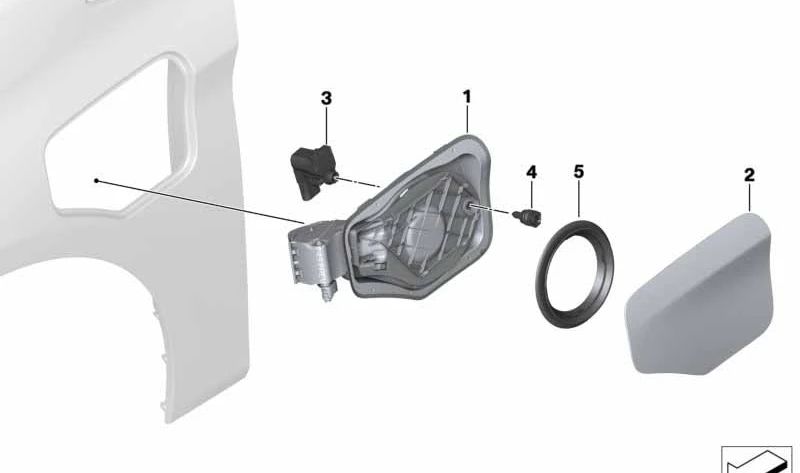 Couvercle de charge d'impression OEM 51177410828 pour BMW F45. BMW d'origine.