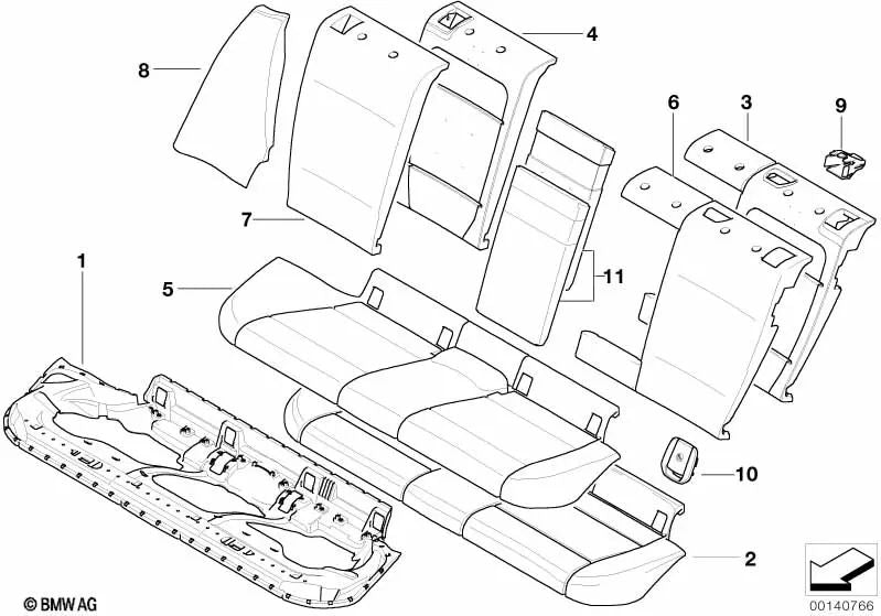 Sitzschale para BMW E87, E87N (OEM 52207118671). Original BMW