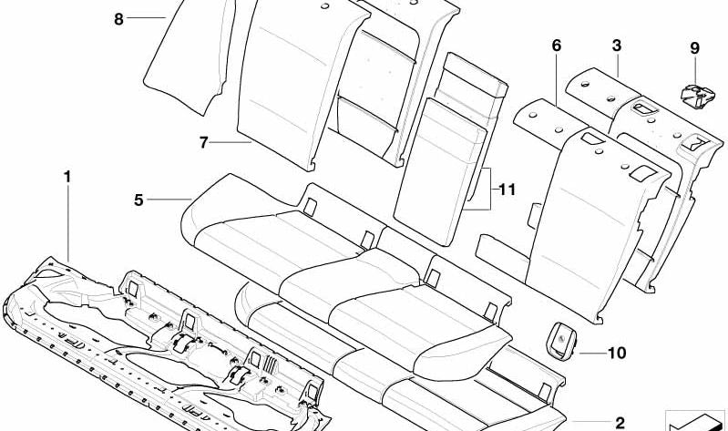 Funda Asiento Tela para BMW Serie 1 E87N (OEM 52209126013). Original BMW