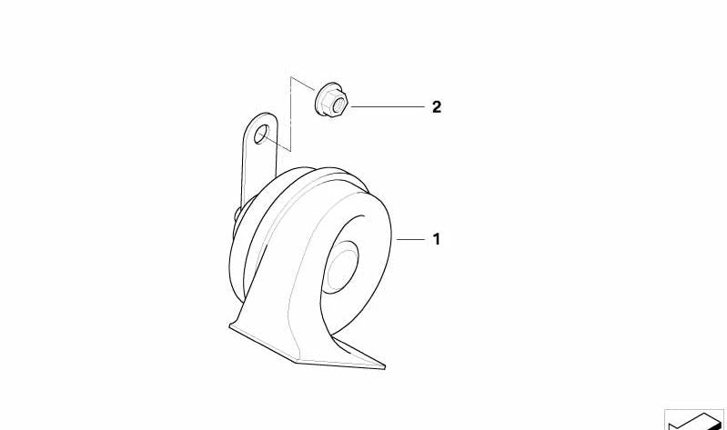 Fanfarria de tono alto para BMW Z4 E85, E86 (OEM 61337184481). Original BMW