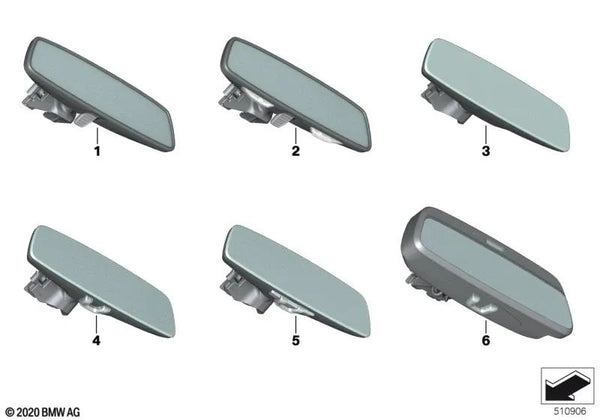 Espejo interior manual para BMW F40, F44, G42, G20, G20N, G21, G28, G28N, G22, G23, G26, G29 (OEM 51169869903). Original BMW.