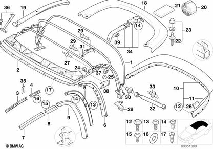 Carril delantero derecho para BMW E46, F30, F80 (OEM 54318397652). Original BMW