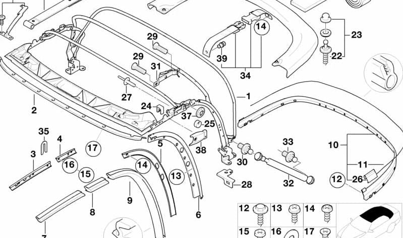 Juego de reparación para BMW (OEM 54318407994). Original BMW