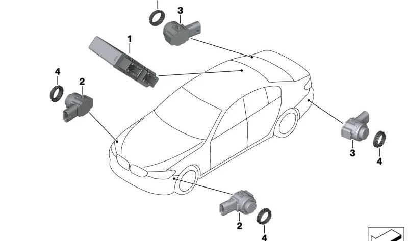 OM 66209827034 Grey Ultrasonic Parkessensor für BMW G30, G31, G32, G11, G12. Original BMW.