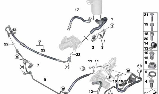 Return pipe for BMW X5 E70N (OEM 32416793786). Original BMW