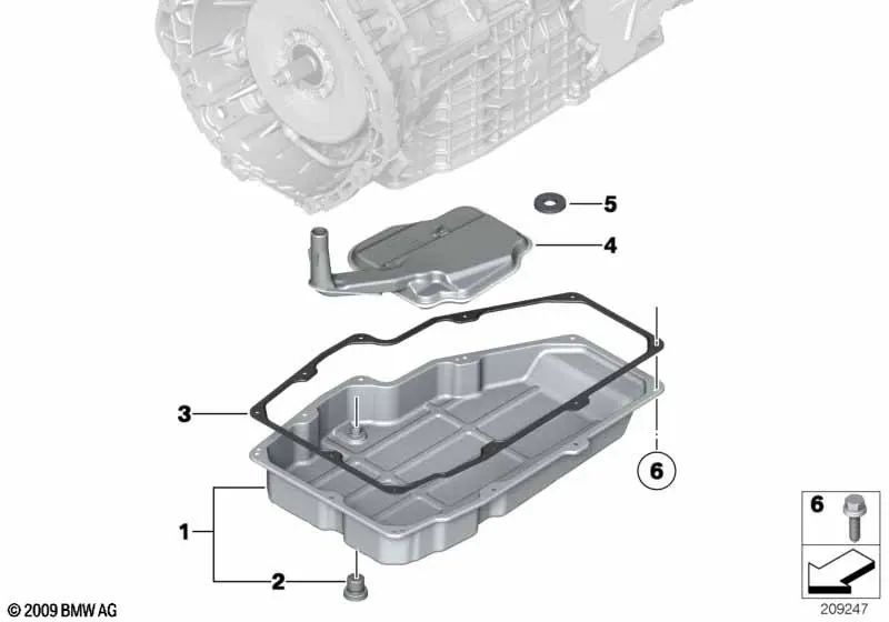 Filtro de aceite para BMW X6 E72 (OEM 24110002984). Original BMW