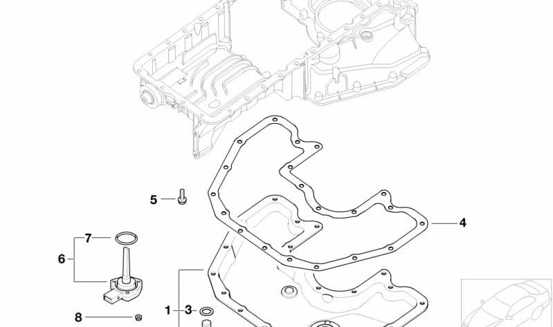 Cárter de motor OEM 11137574532 para BMW (Modelos compatibles: E60, E61, E63, E64, E65, E66). Original BMW.