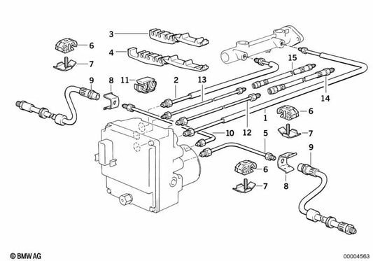 Conducto recubierto de goma para BMW E31 (OEM 34321162296). Original BMW.