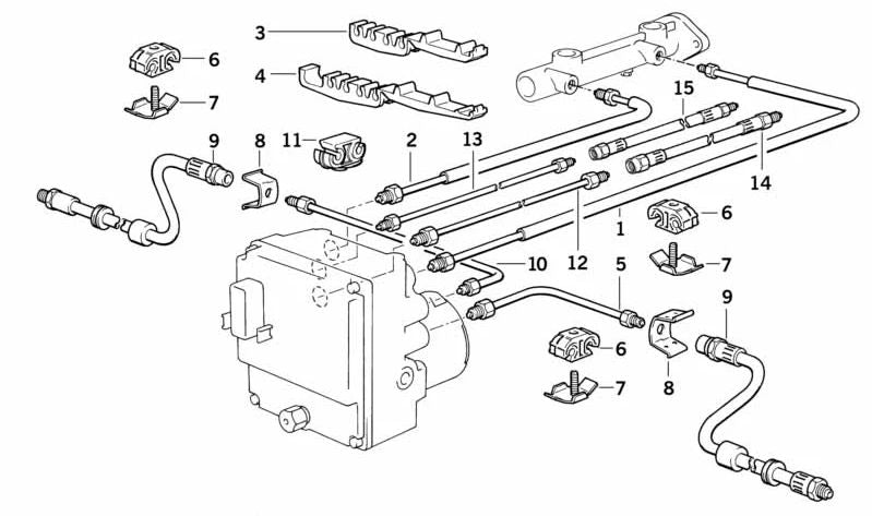 Tubería revestida de goma para BMW Serie 8 E31 (OEM 34321162379). Original BMW