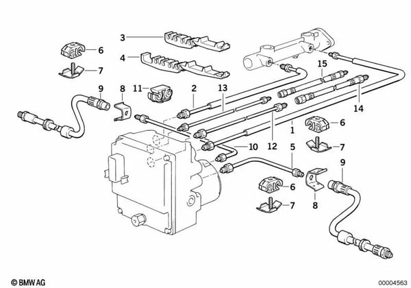 Conducto recubierto de goma para BMW E31 (OEM 34321162296). Original BMW.