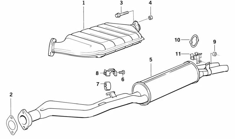 Silencioso trasero OEM 18102243545 para BMW E30 (316i, 318i, 320i, 323i, 324d, 324td, 325e, 325i, M3). Original BMW.