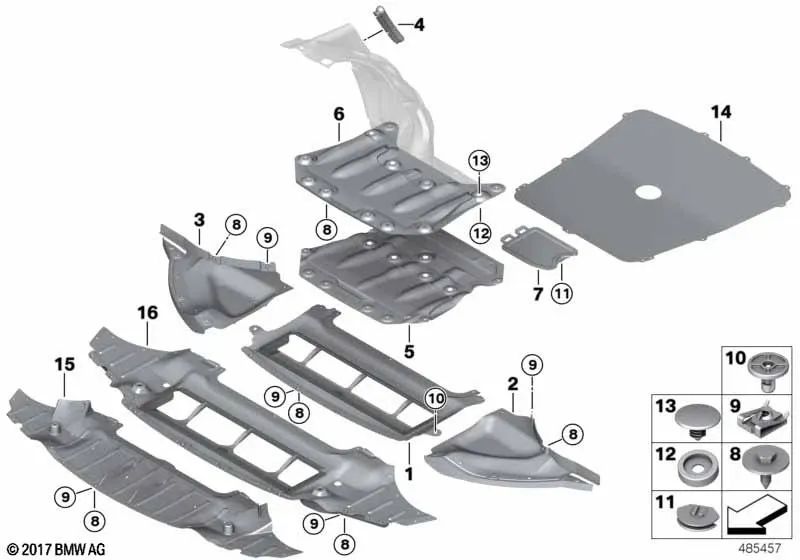 Labio deflector izquierdo para BMW F82N (OEM 51717993313). Original BMW.