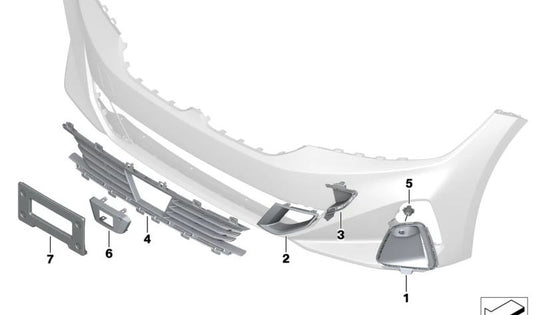 Couvercle d'entrée de l'air droit pour BMW G20N, G21N (OEM 51115A25CE2). BMW d'origine