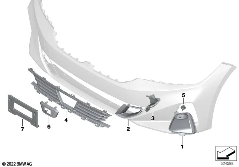 Tapadera de admisión de aire exterior izquierda para BMW G20N, G21N (OEM 51115A1BFC7). Original BMW