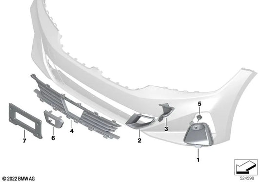 Tapadera de admisión de aire exterior izquierda para BMW G20N, G21N (OEM 51115A1BFC7). Original BMW