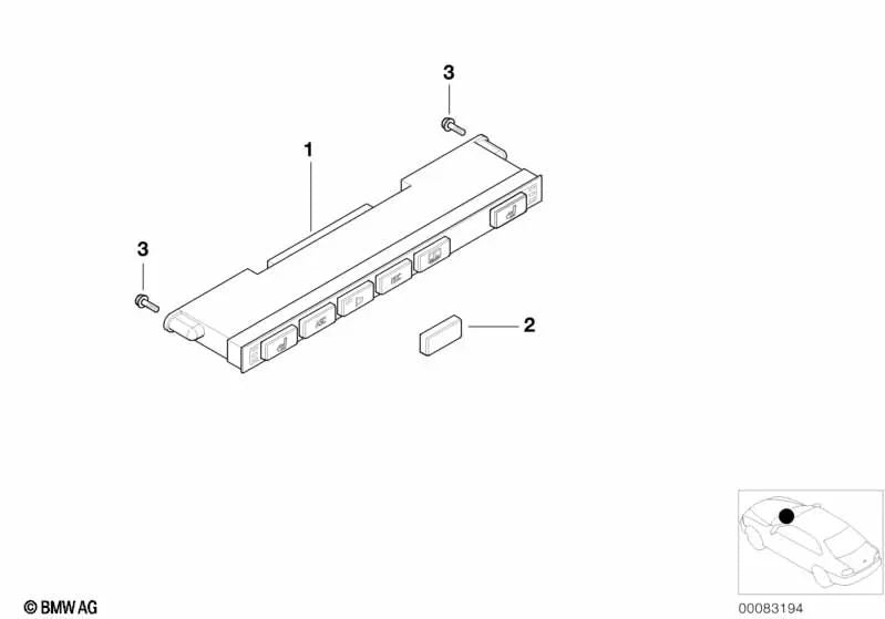 Centro de Control de la Consola Central para BMW Serie 3 E46 (OEM 61316925474). Original BMW.