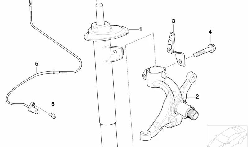 Amortiguador delantero derecho para BMW E46 (OEM 31316750788). Original BMW