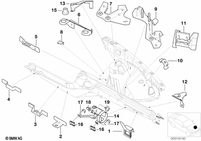 Soporte del Filtro de Combustible para BMW Serie 5 E39 (OEM 41148190357). Original BMW