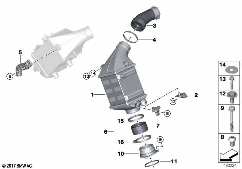 Intercooler para BMW Serie 7 G12 (OEM 17137992155). Original BMW.