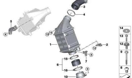 Intercooler for BMW 7 Series G12 (OEM 17137992156). Genuine BMW