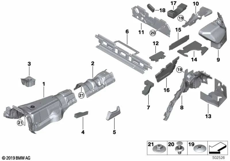 Aislante acústico suelo trasero para BMW X7 G07 (OEM 51475A01839). Original BMW