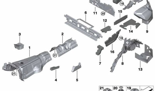 Isolamento acustico Ruota posteriore destra OEM 51487434360 per BMW G07. BMW originale.