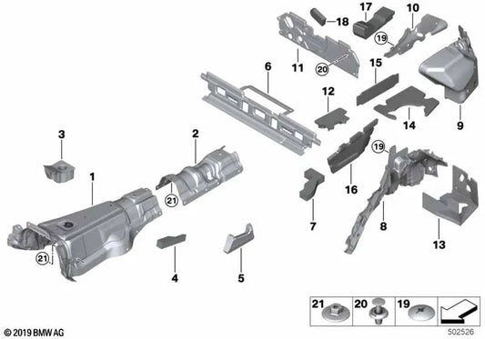 Schalldämmung am Radlauf hinten links für BMW X7 G07, G07N (OEM 51487434359). Original BMW.