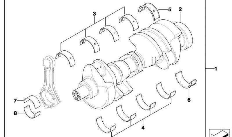 Cojinete para BMW E38, E65 (OEM 183714). Original BMW