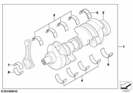 Green support bearing for BMW 7 Series E38, E65 (OEM 11212248817). Original BMW.