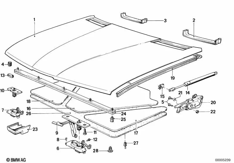 Cerradura delantera izquierda para BMW E28 (OEM 51231876995). Original BMW