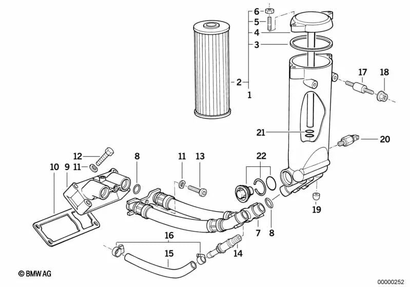 Adaptador para BMW E34 (OEM 11422243198). Original BMW