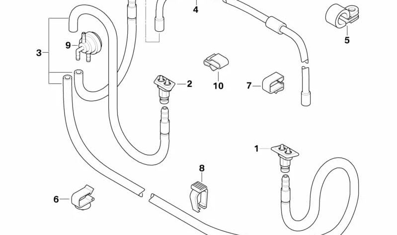 Flexible hose for BMW E39 (OEM 61668361046). Genuine BMW